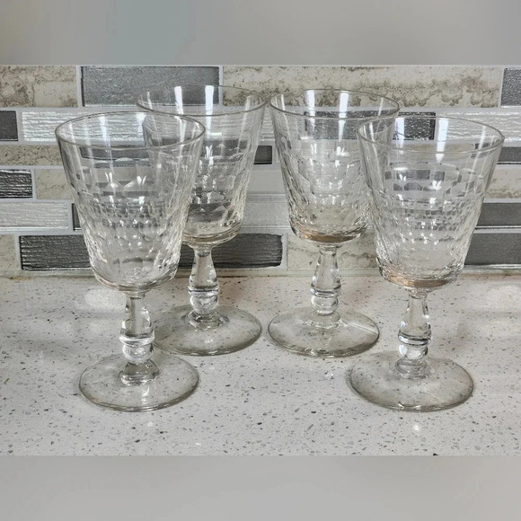 Antique Flint Glass Stemware - Set of 4 - Picture 1 of 3